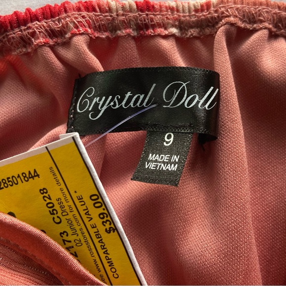 Crystal Doll red floral print maxi dress  SZ  9 - Picture 9 of 11